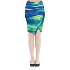 sky is the limit Midi Wrap Pencil Skirt