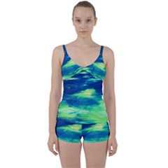sky is the limit Tie Front Two Piece Tankini