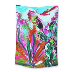 Desrt Blooming With Red Cactuses Small Tapestry by bestdesignintheworld