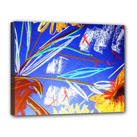 Ceramic Jur And Sunlowers Canvas 14  X 11  by bestdesignintheworld