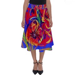 Red Poppies Perfect Length Midi Skirt by bestdesignintheworld