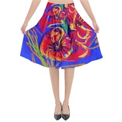 Dscf1376 -red Poppies Flared Midi Skirt by bestdesignintheworld