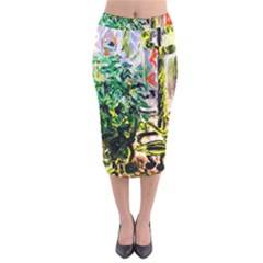 Dscf2188 -- plant in the room Velvet Midi Pencil Skirt