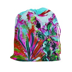 Dscf1472   Copy - Blooming Desert With Red Cactuses Drawstring Pouches (xxl)