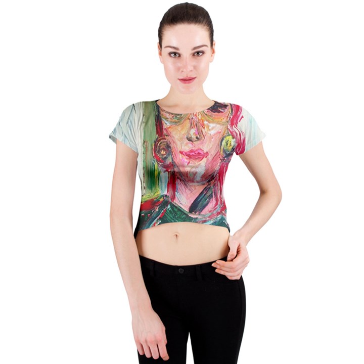 Dscf2299 - texan girl Crew Neck Crop Top