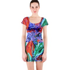 Dscf1366 - Birds Of Paradise Short Sleeve Bodycon Dress by bestdesignintheworld