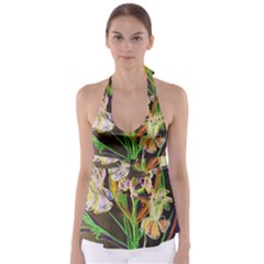 Dscf1378 - Irises On The Black Babydoll Tankini Top by bestdesignintheworld