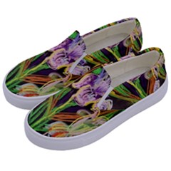 Dscf1378 - Irises On The Black Kids  Canvas Slip Ons by bestdesignintheworld