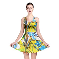 Dscf1422 - country flowers in the yard Reversible Skater Dress