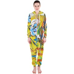 Dscf1422 - country flowers in the yard Hooded Jumpsuit (Ladies) 