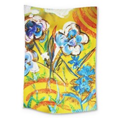 Dscf1422 - Country Flowers In The Yard Large Tapestry by bestdesignintheworld