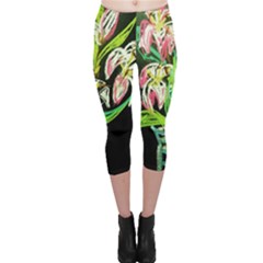 Dscf1389 - Lillies In The Vase Capri Leggings  by bestdesignintheworld