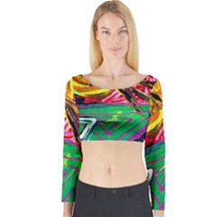 Dscf1464 - Horoscope Arrow Long Sleeve Crop Top by bestdesignintheworld