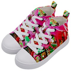 Dscf2035 - Flamingo On A Chad Lake Kid s Mid-top Canvas Sneakers by bestdesignintheworld