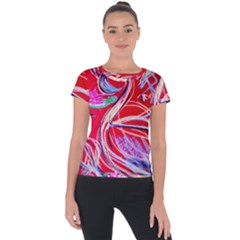 Dscf1395 -pink flamingo dance Short Sleeve Sports Top 