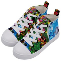 Dscf1611 - Lady In Kimono And Tulip Tree Kid s Mid-top Canvas Sneakers by bestdesignintheworld