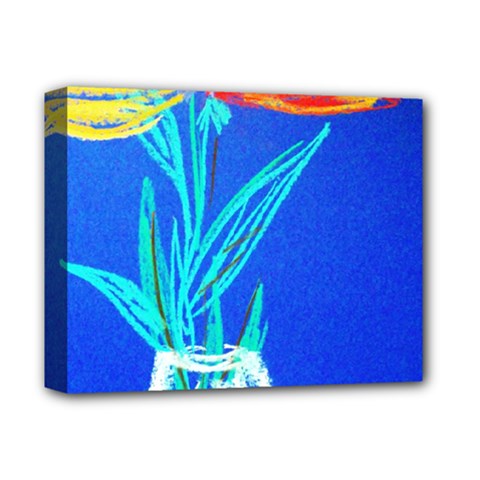 Dscf1451 - Birds If Paradise In A Cristal Vase Deluxe Canvas 14  X 11  by bestdesignintheworld