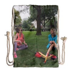 19688418 10155446220129417 1027902896 O - Walking With Daughter And Dog Drawstring Bag (large)