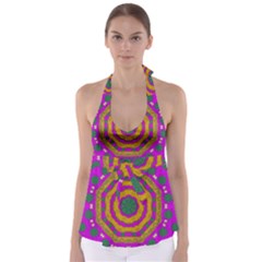 Peacock Flowers Ornate Decorative Happiness Babydoll Tankini Top