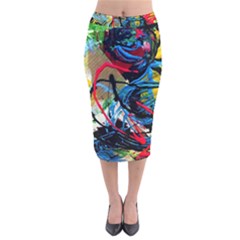 Rumba On A Chad Lake 4 Velvet Midi Pencil Skirt by bestdesignintheworld