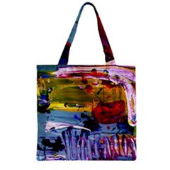 Poppies In An Abandoned Yard 4 Zipper Grocery Tote Bag by bestdesignintheworld