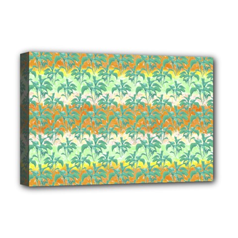 Colorful Tropical Print Pattern Deluxe Canvas 18  X 12   by dflcprints