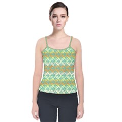 Colorful Tropical Print Pattern Velvet Spaghetti Strap Top by dflcprints