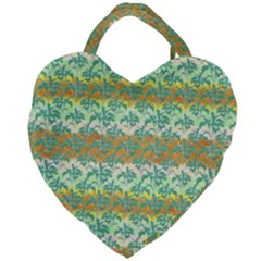 Colorful Tropical Print Pattern Giant Heart Shaped Tote by dflcprints