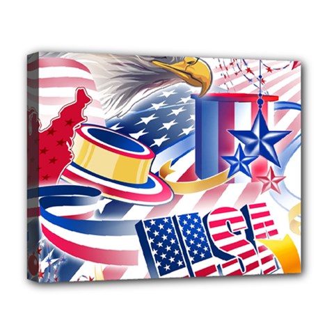 United States Of America Usa  Images Independence Day Deluxe Canvas 20  X 16  