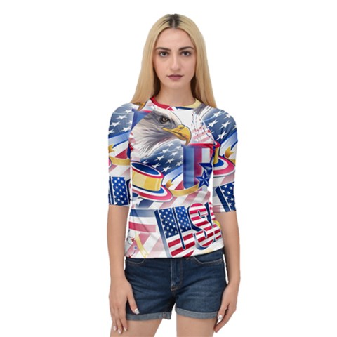 United States Of America Usa  Images Independence Day Quarter Sleeve Raglan Tee by Sapixe