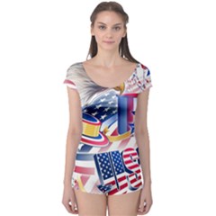 United States Of America Usa  Images Independence Day Boyleg Leotard  by Sapixe