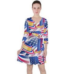 United States Of America Usa  Images Independence Day Ruffle Dress by Sapixe