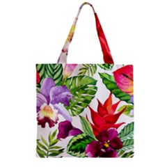 Vector Pattern Tropical Zipper Grocery Tote Bag