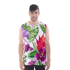 Vector Pattern Tropical Men s Basketball Tank Top by Sapixe