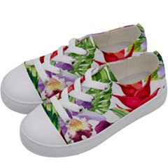 Vector Pattern Tropical Kids  Low Top Canvas Sneakers