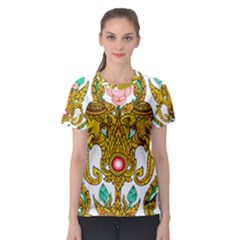 Traditional Thai Style Painting Women s Sport Mesh Tee