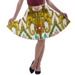 Traditional Thai Style Painting A-line Skater Skirt by Sapixe