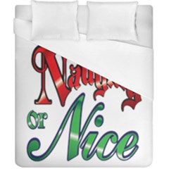 Vintage Christmas Naughty Or Nice Duvet Cover (california King Size)