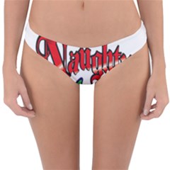 Vintage Christmas Naughty Or Nice Reversible Hipster Bikini Bottoms by Sapixe