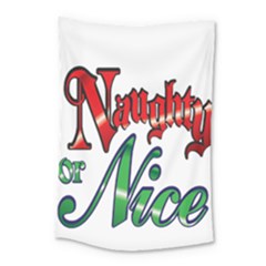 Vintage Christmas Naughty Or Nice Small Tapestry