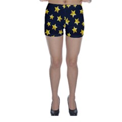Yellow Stars Pattern Skinny Shorts