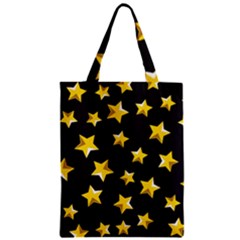 Yellow Stars Pattern Zipper Classic Tote Bag