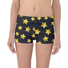 Yellow Stars Pattern Boyleg Bikini Bottoms by Sapixe