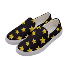 Yellow Stars Pattern Women s Canvas Slip Ons