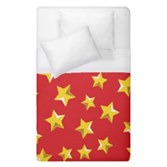 Yellow Stars Red Background Pattern Duvet Cover (single Size) by Sapixe