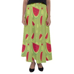 Watermelon Fruit Patterns Flared Maxi Skirt