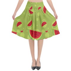 Watermelon Fruit Patterns Flared Midi Skirt