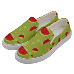 Watermelon Fruit Patterns Men s Canvas Slip Ons