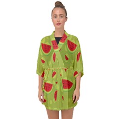 Watermelon Fruit Patterns Half Sleeve Chiffon Kimono