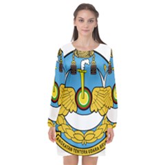 Emblem Of Royal Brunei Air Force Long Sleeve Chiffon Shift Dress  by abbeyz71